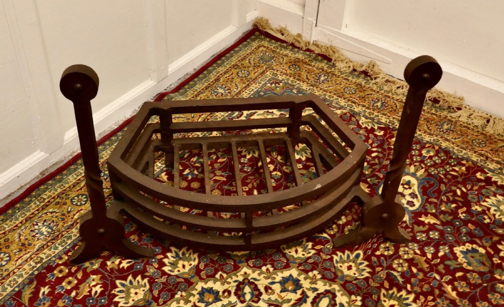 Huge 19th Century Curved Inglenook Fire Grate  View II