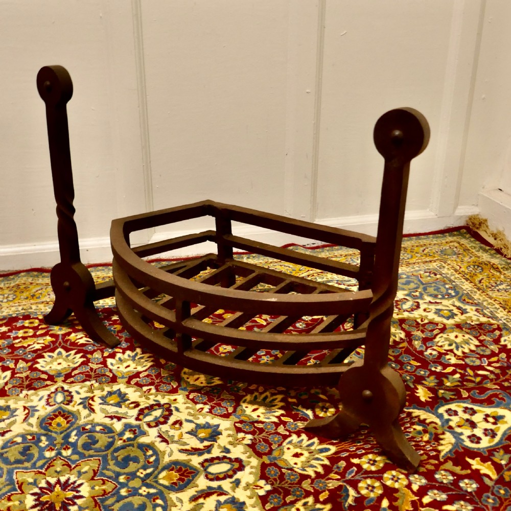 Huge 19th Century Curved Inglenook Fire Grate  View III