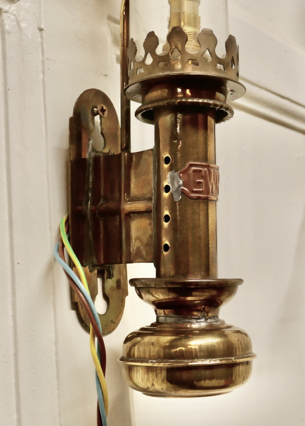 3 Pullman Style Brass Lamps, Railway Carriage Wall Lights View II