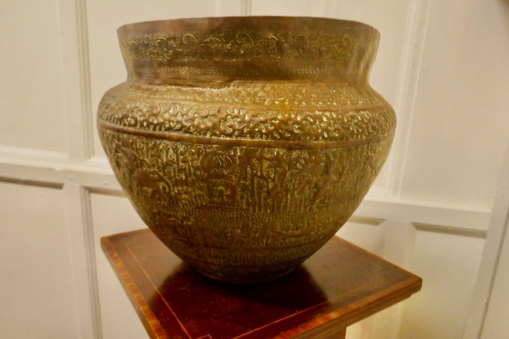 Large 19th Century North African Brass Jardiniere Pot View II