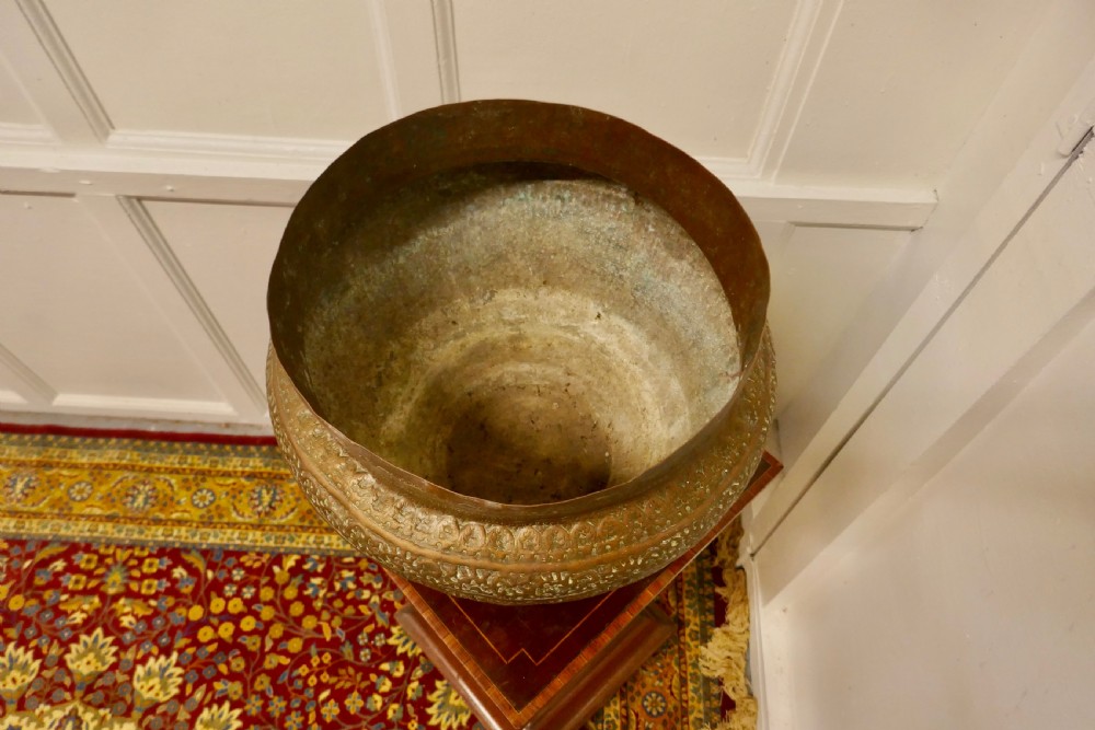Large 19th Century North African Brass Jardiniere Pot View III