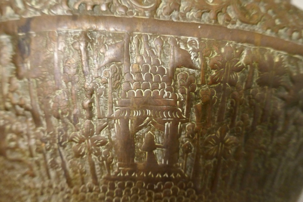 Large 19th Century North African Brass Jardiniere Pot View V