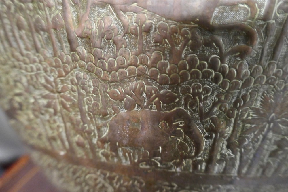 Large 19th Century North African Brass Jardiniere Pot View VI