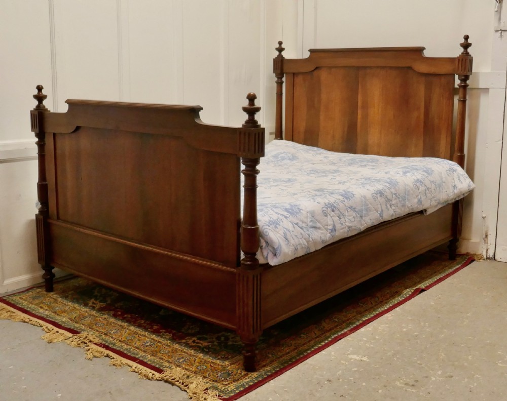 19th Century French Walnut Double Bed View III