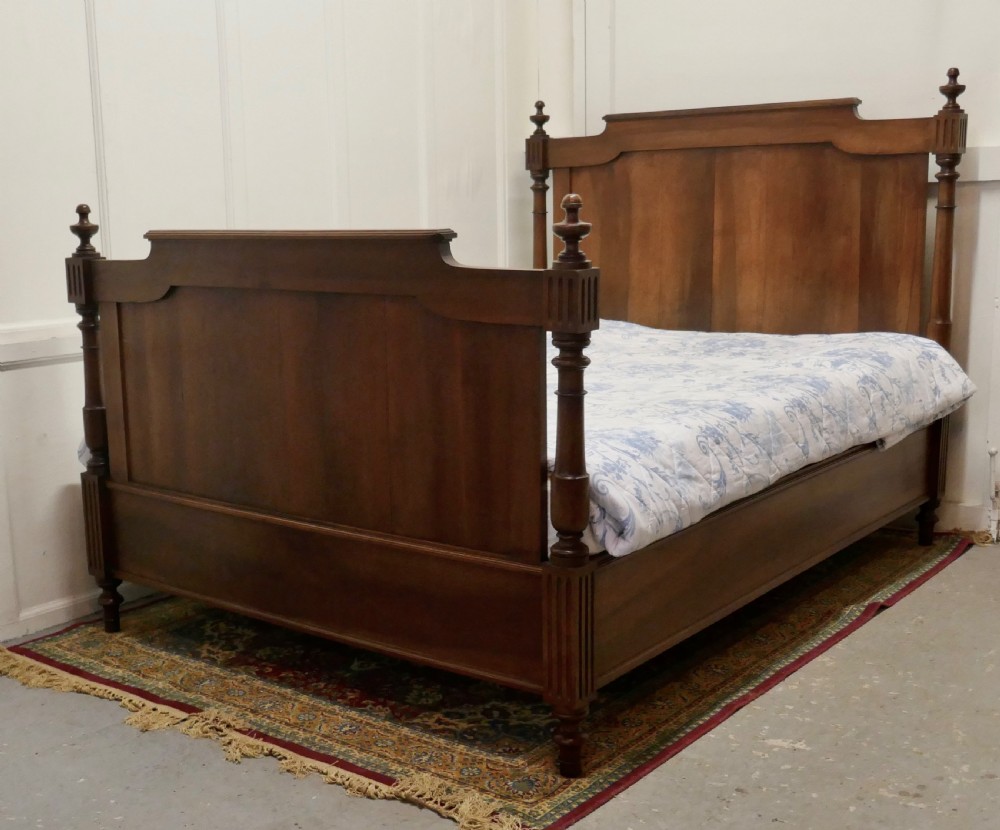 19th Century French Walnut Double Bed View IV