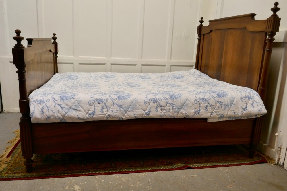 19th Century French Walnut Double Bed View VI