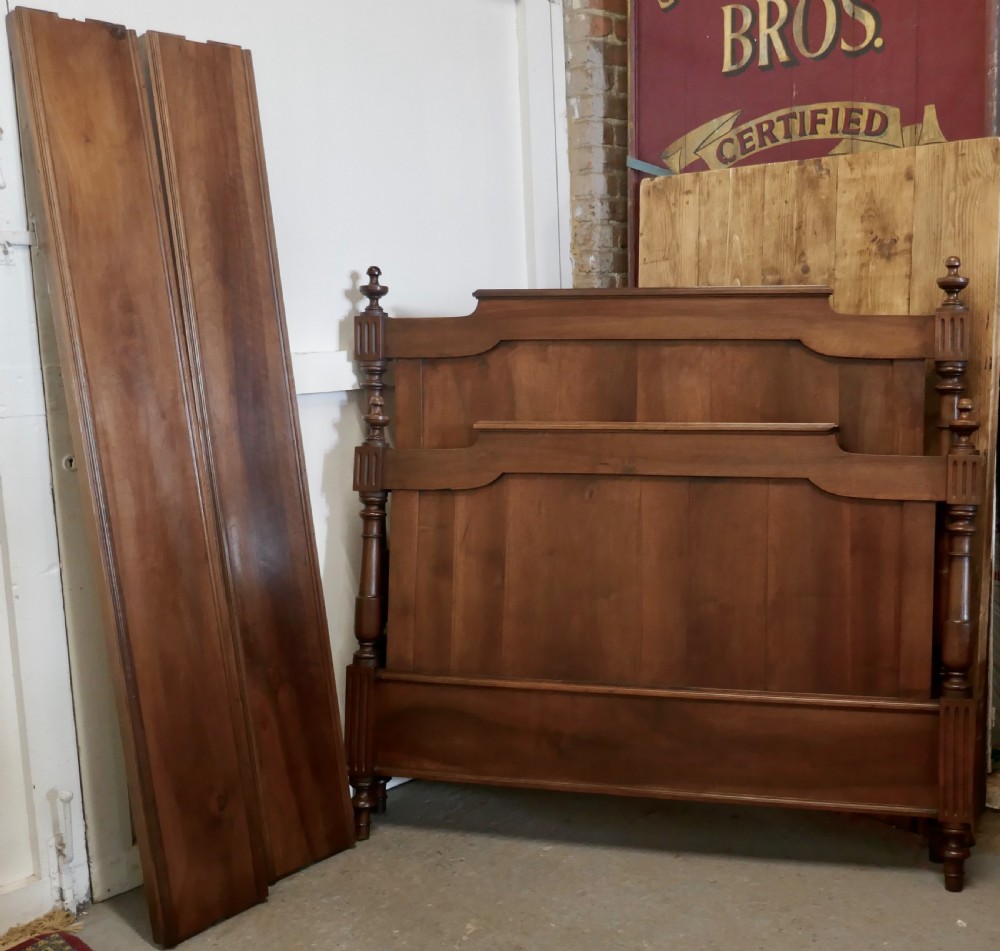 19th Century French Walnut Double Bed View IX