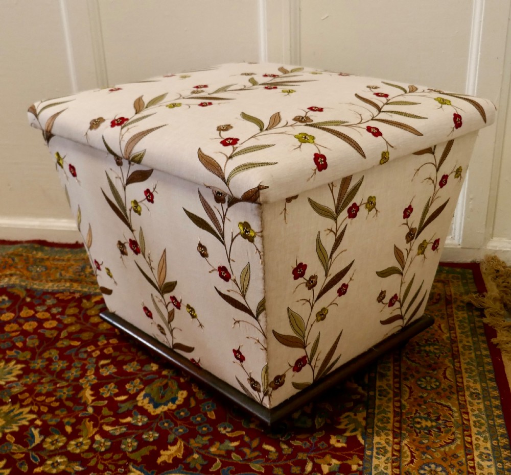 Victorian Square Upholstered Ottoman Stool