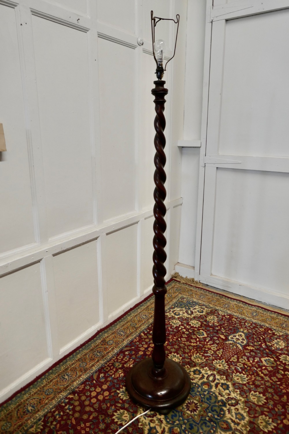 Oak Barley Twist Floor Standing Lamp View VI