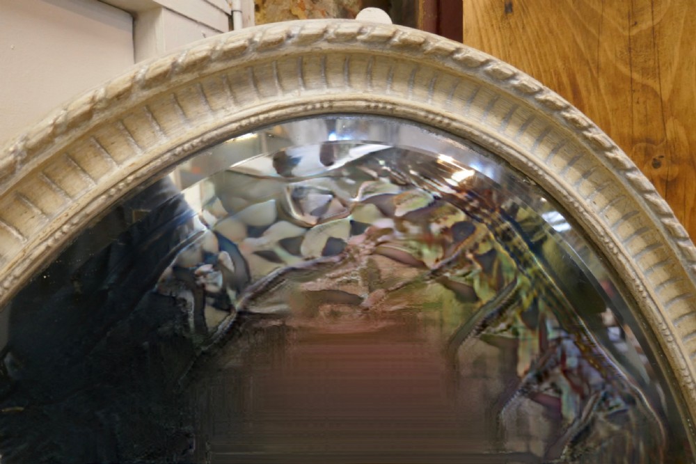 A Large Edwardian Painted Oval Mirror View VI