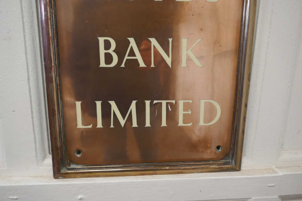 An Etched Copper Enamel Lloyds Bank Ltd Sign  View III