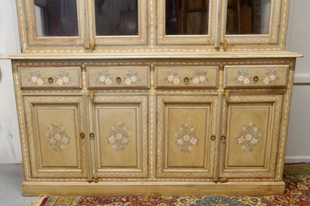 Large Regency Style Hand Painted Glazed Dresser Cupboard View IV