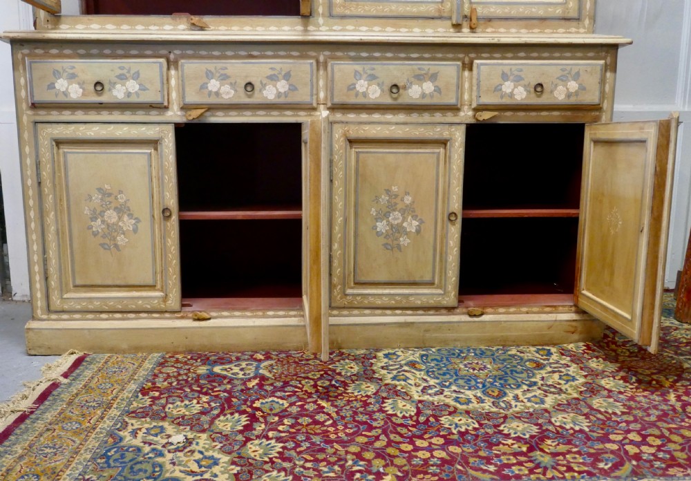 Large Regency Style Hand Painted Glazed Dresser Cupboard View VII