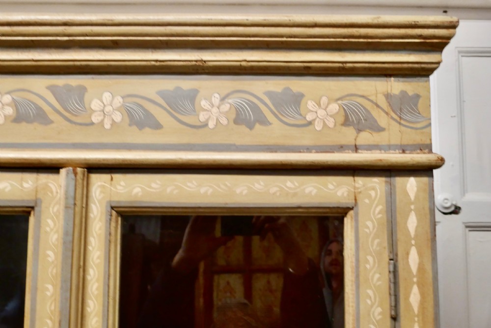 Large Regency Style Hand Painted Glazed Dresser Cupboard View IX