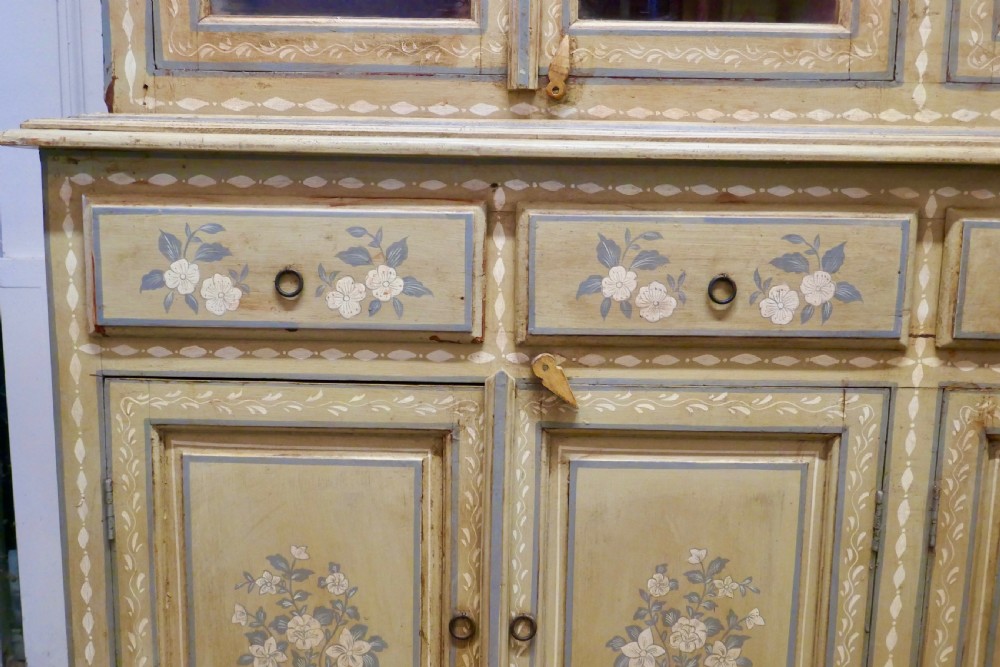 Large Regency Style Hand Painted Glazed Dresser Cupboard View X