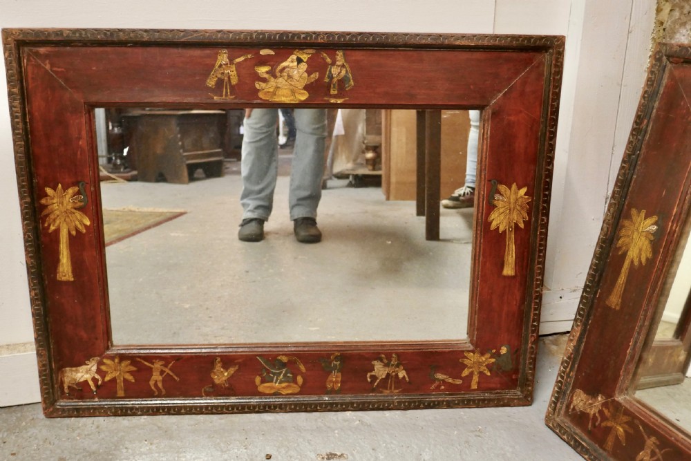 A Pair of Anglo-Indian Folk Art Painted Wall Mirrors   View IV