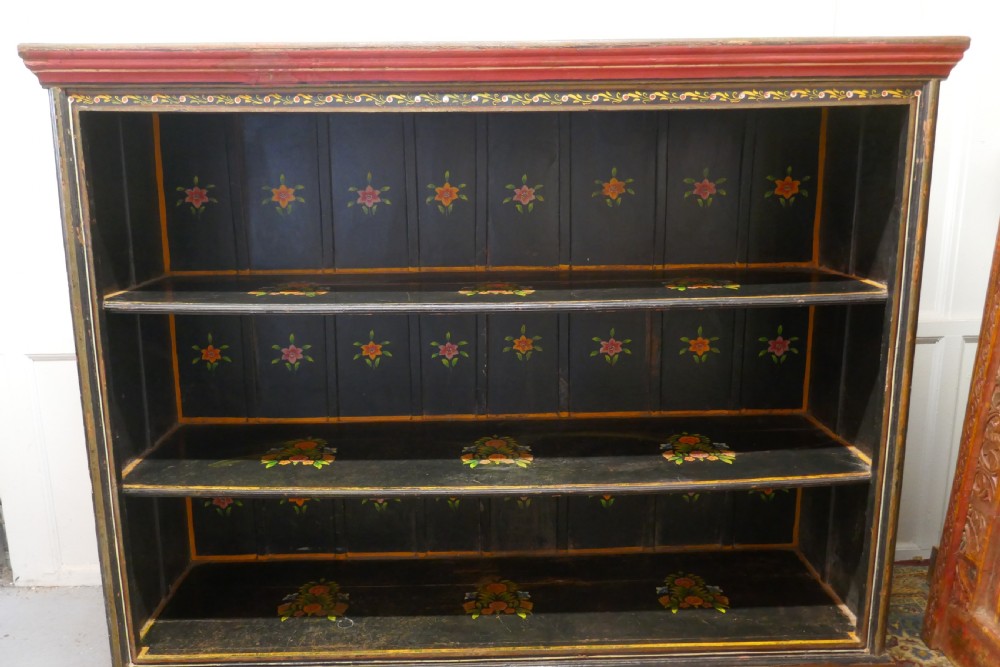 Large Folk Art  Painted Open Bookcase. View VI