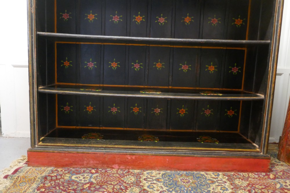 Large Folk Art  Painted Open Bookcase. View VII