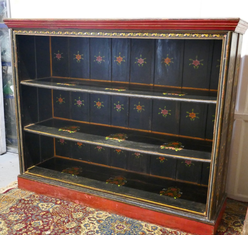 Large Folk Art  Painted Open Bookcase. View VIII