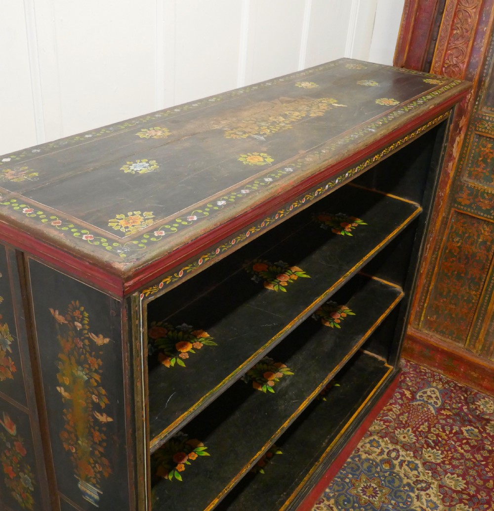 Large Folk Art  Painted Open Bookcase. View X