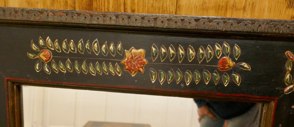 Folk Art Painted Wall Mirror   View III