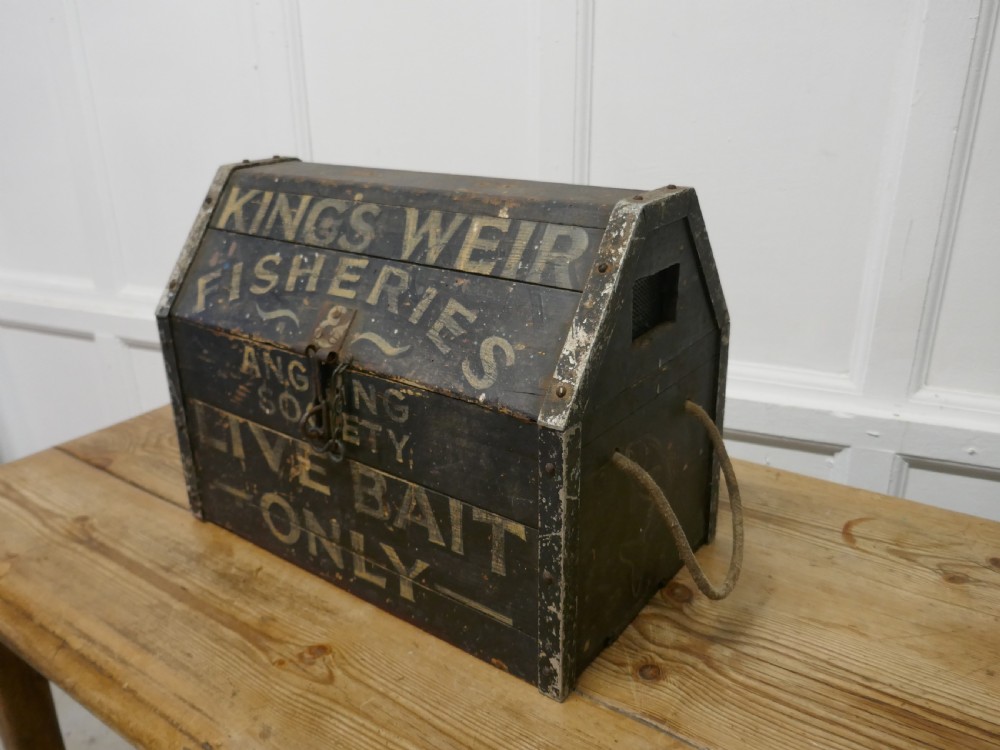 A Victorian Pine Fishing Bait Box  View III