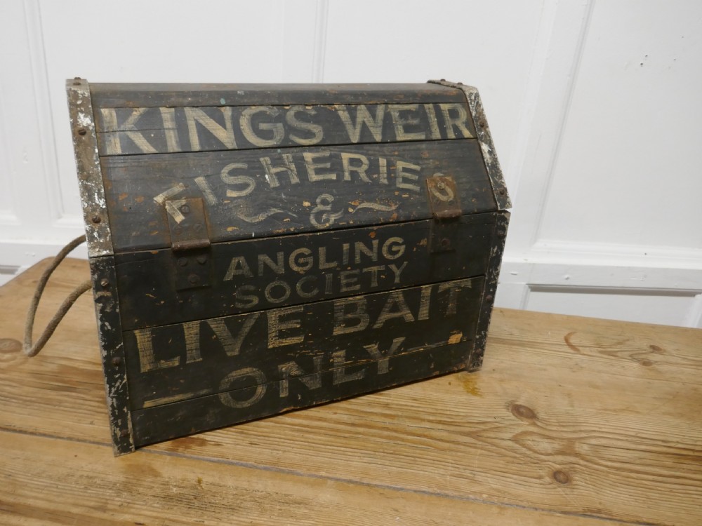 A Victorian Pine Fishing Bait Box  View IV