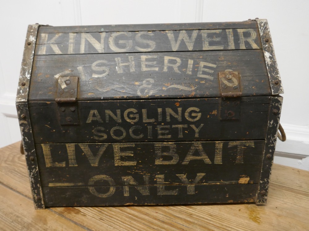 A Victorian Pine Fishing Bait Box  View V