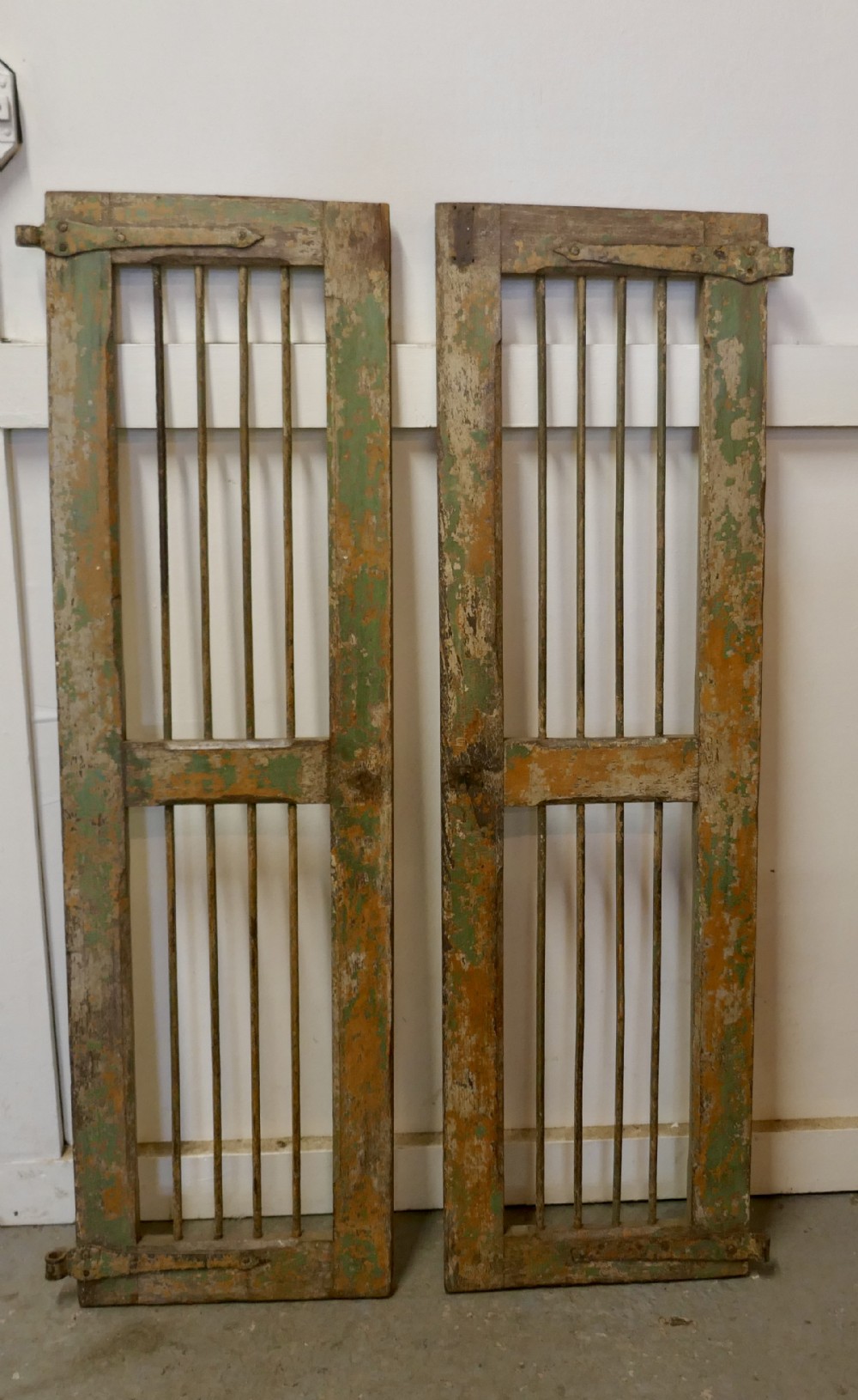 A Pair of North African Wood and Iron Window Shutters