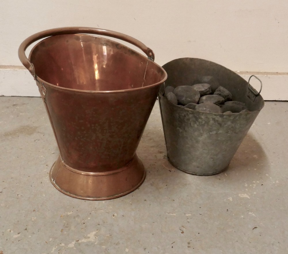An Art Nouveau Copper Helmet Coal Scuttle with Liner View VI