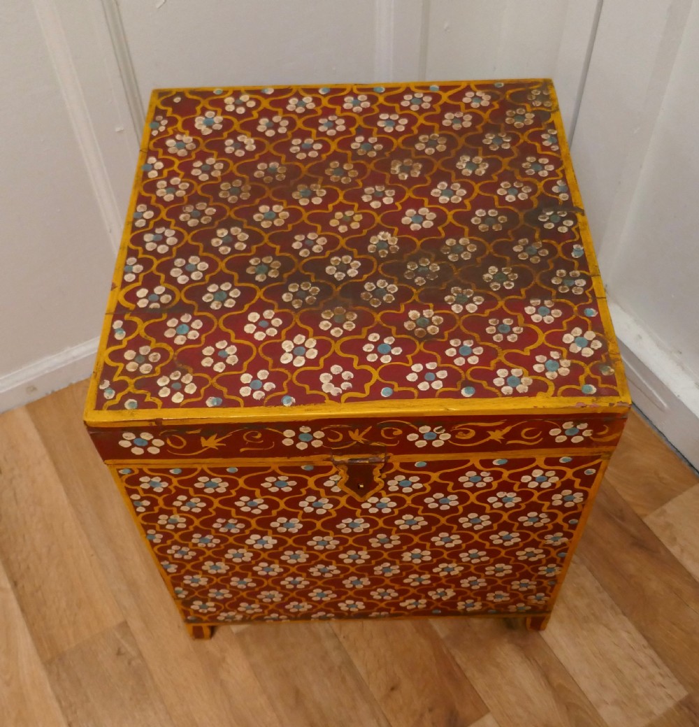 Decorative Folk Art Painted Storage Box,  View II