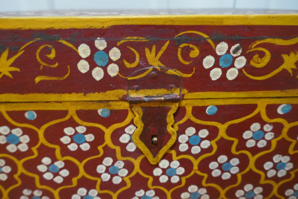 Decorative Folk Art Painted Storage Box,  View IV