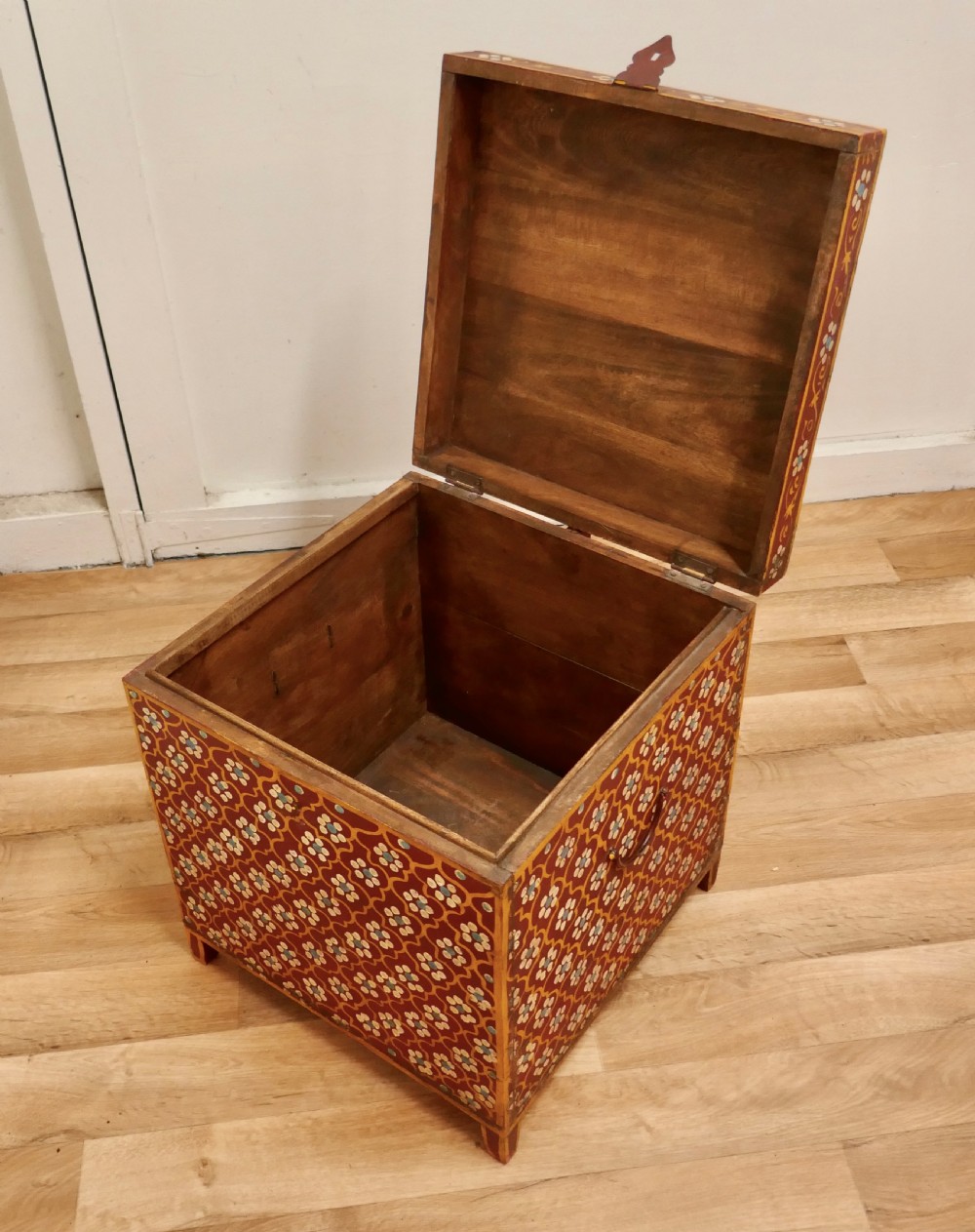 Decorative Folk Art Painted Storage Box,  View VI