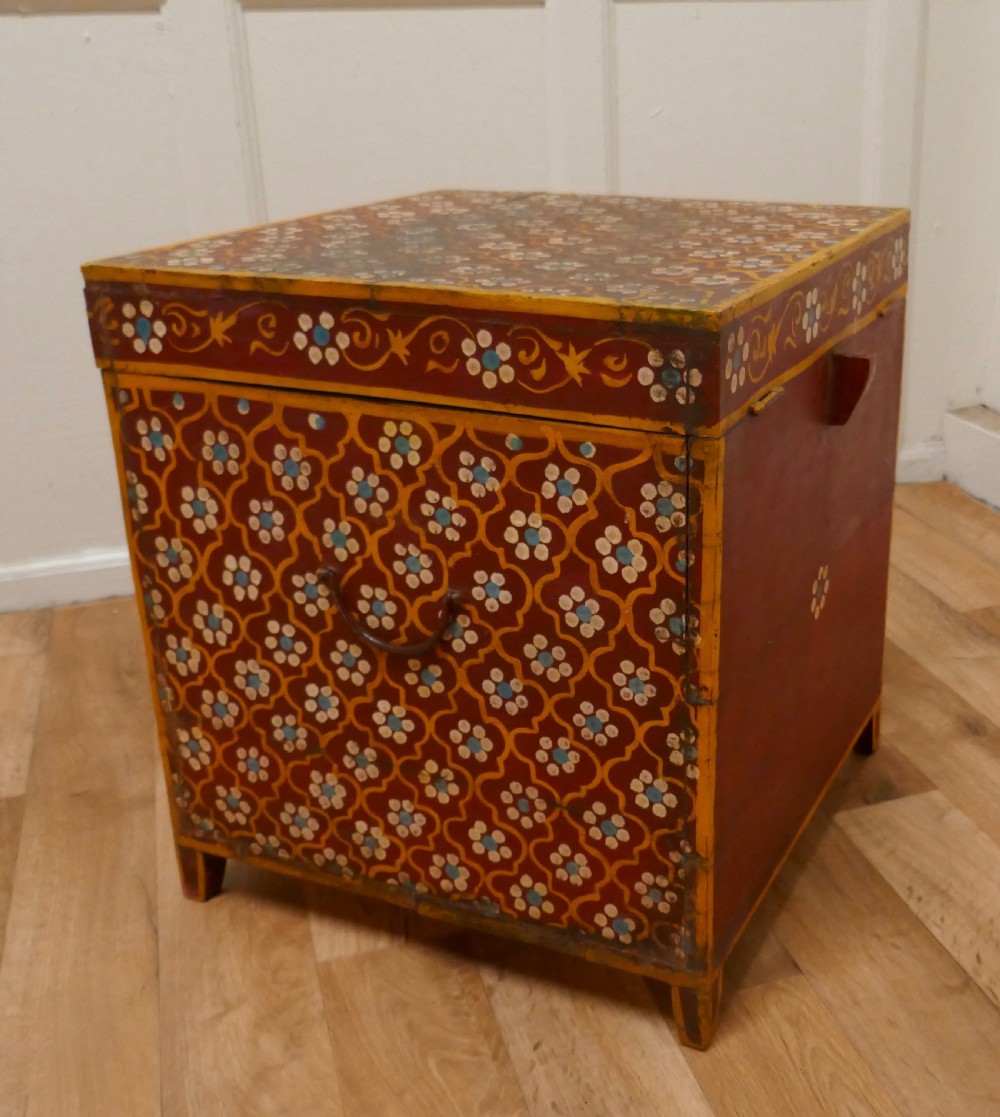 Decorative Folk Art Painted Storage Box,  View VII