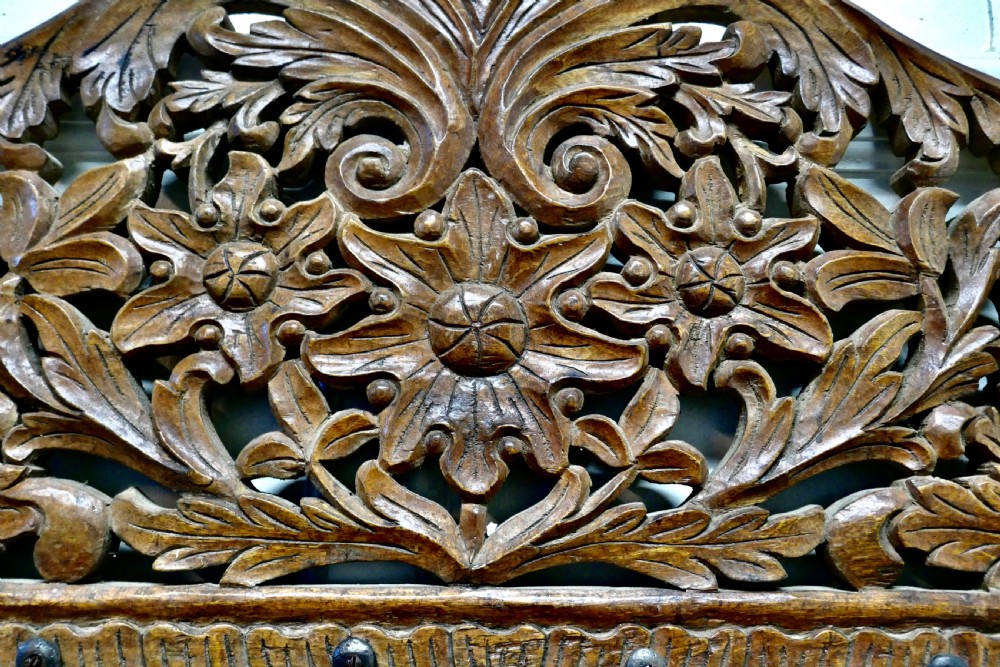 19th Century Carved Wall Hanging Coat Rack  View II