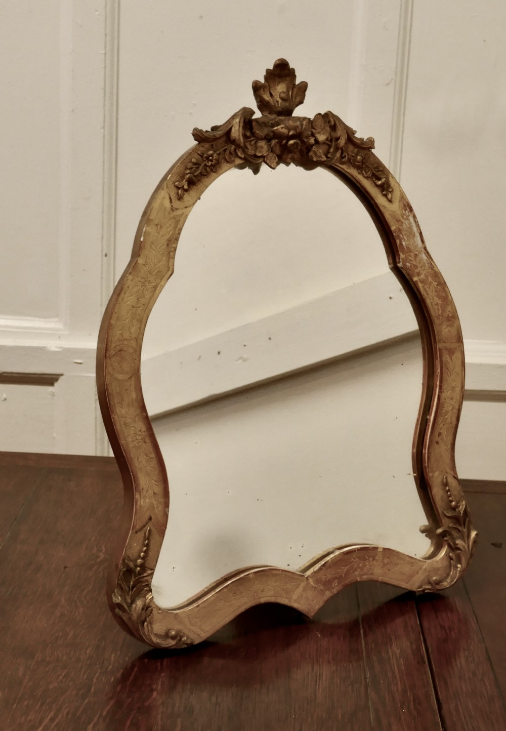 French Gilt Dressing Table and Wall Mirror