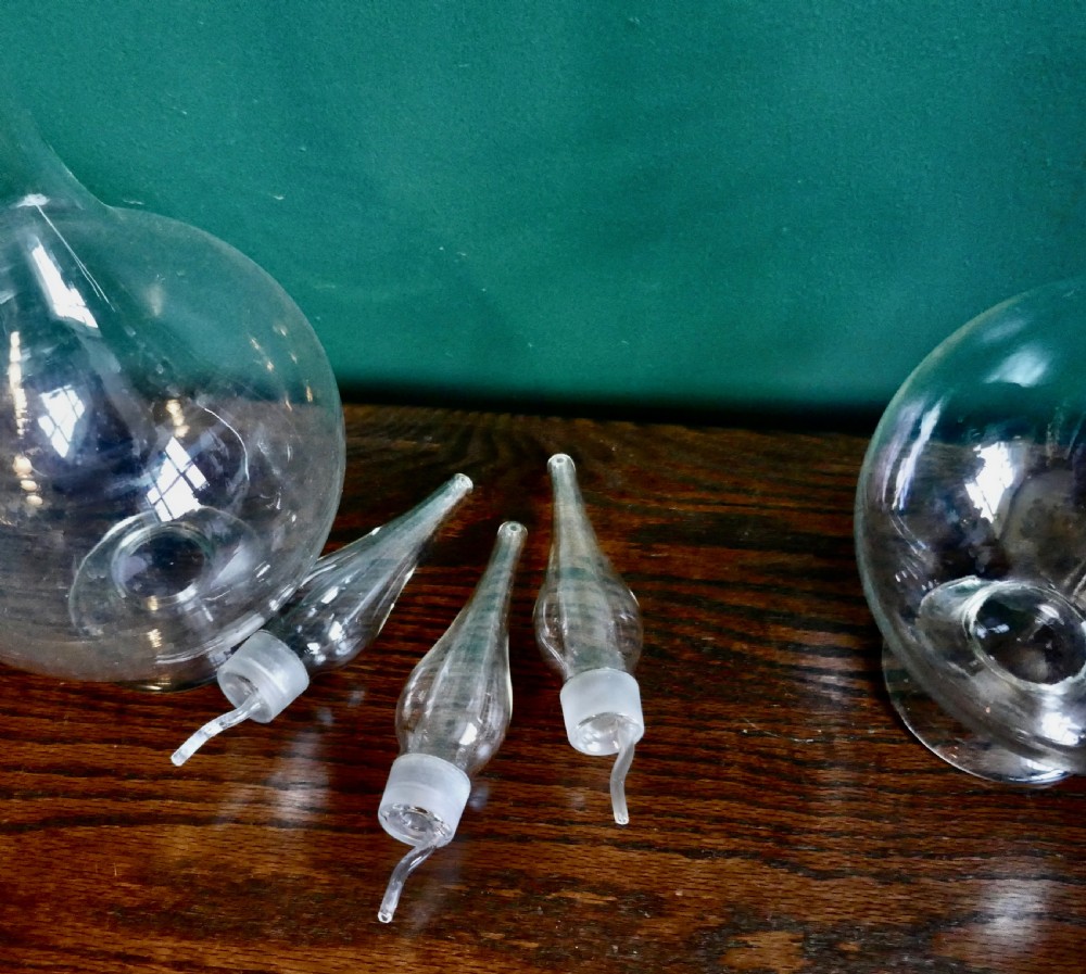 3 Very Large Antique Apothecary or Old Chemist Jars Shop Display   View V