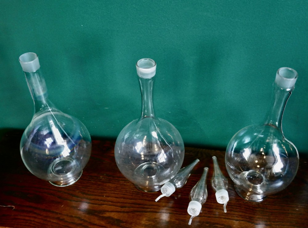 3 Very Large Antique Apothecary or Old Chemist Jars Shop Display   View VI