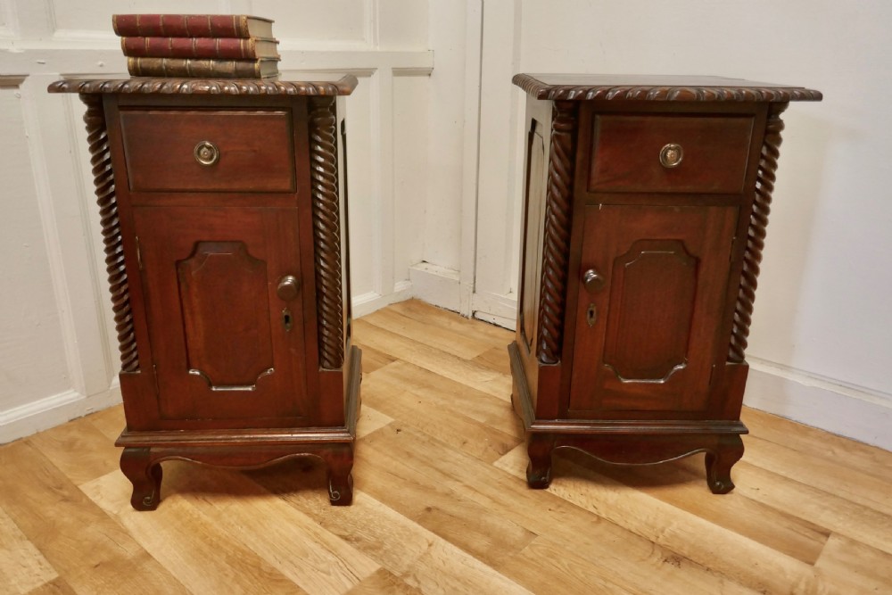 A pair of French Mahogany Bedside Cupboards View IV