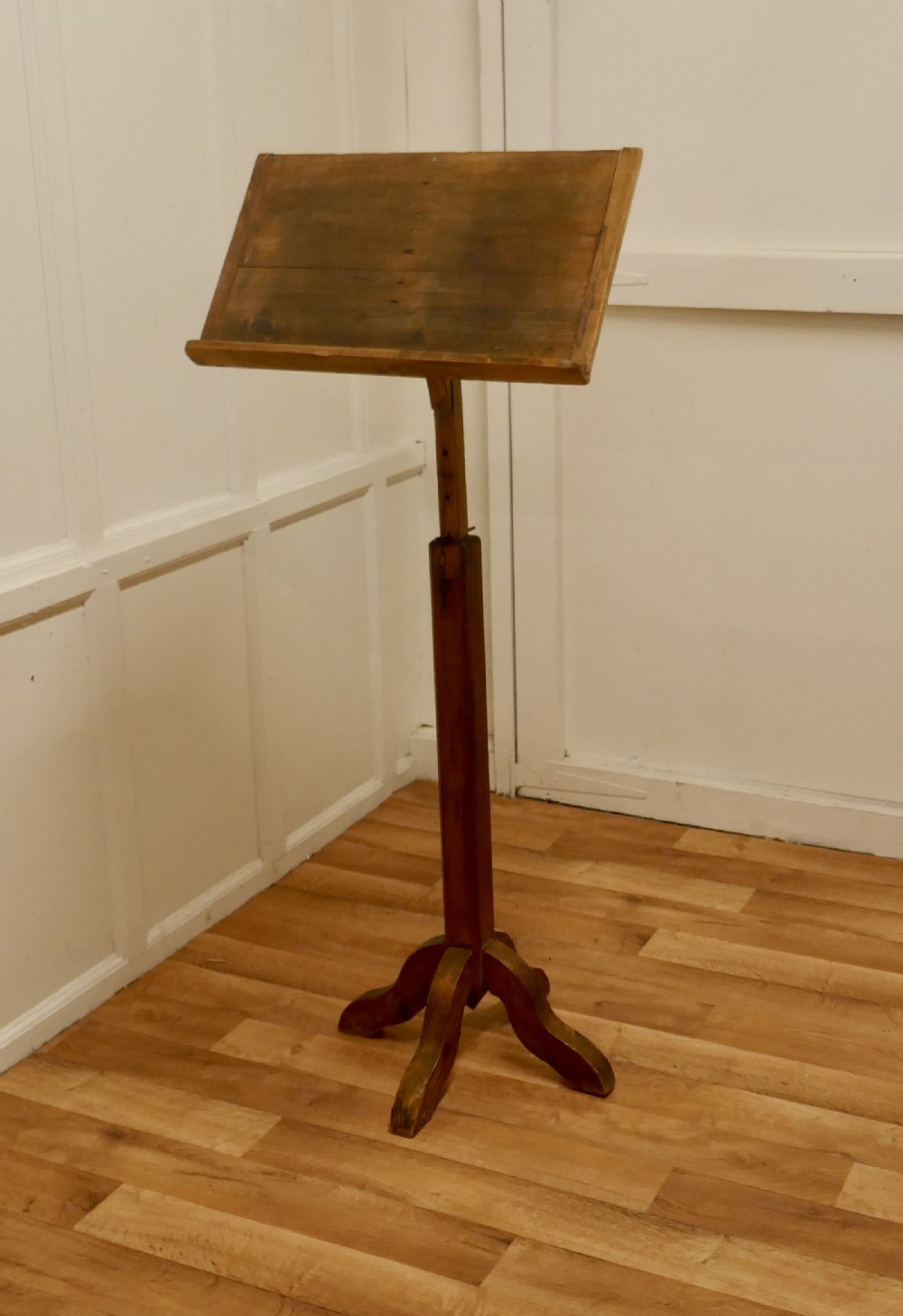 Large French Rustic Pine Menu Board, Reading Stand