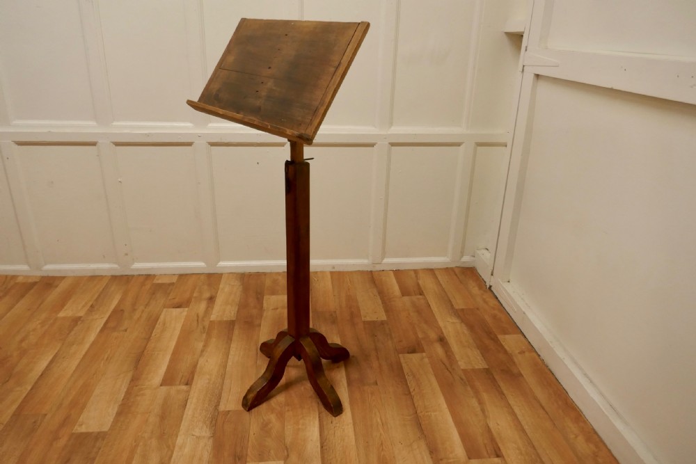Large French Rustic Pine Menu Board, Reading Stand View V
