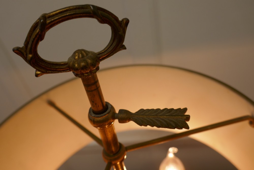 French Painted Toleware and Brass Triple Desk Lamp View VIII