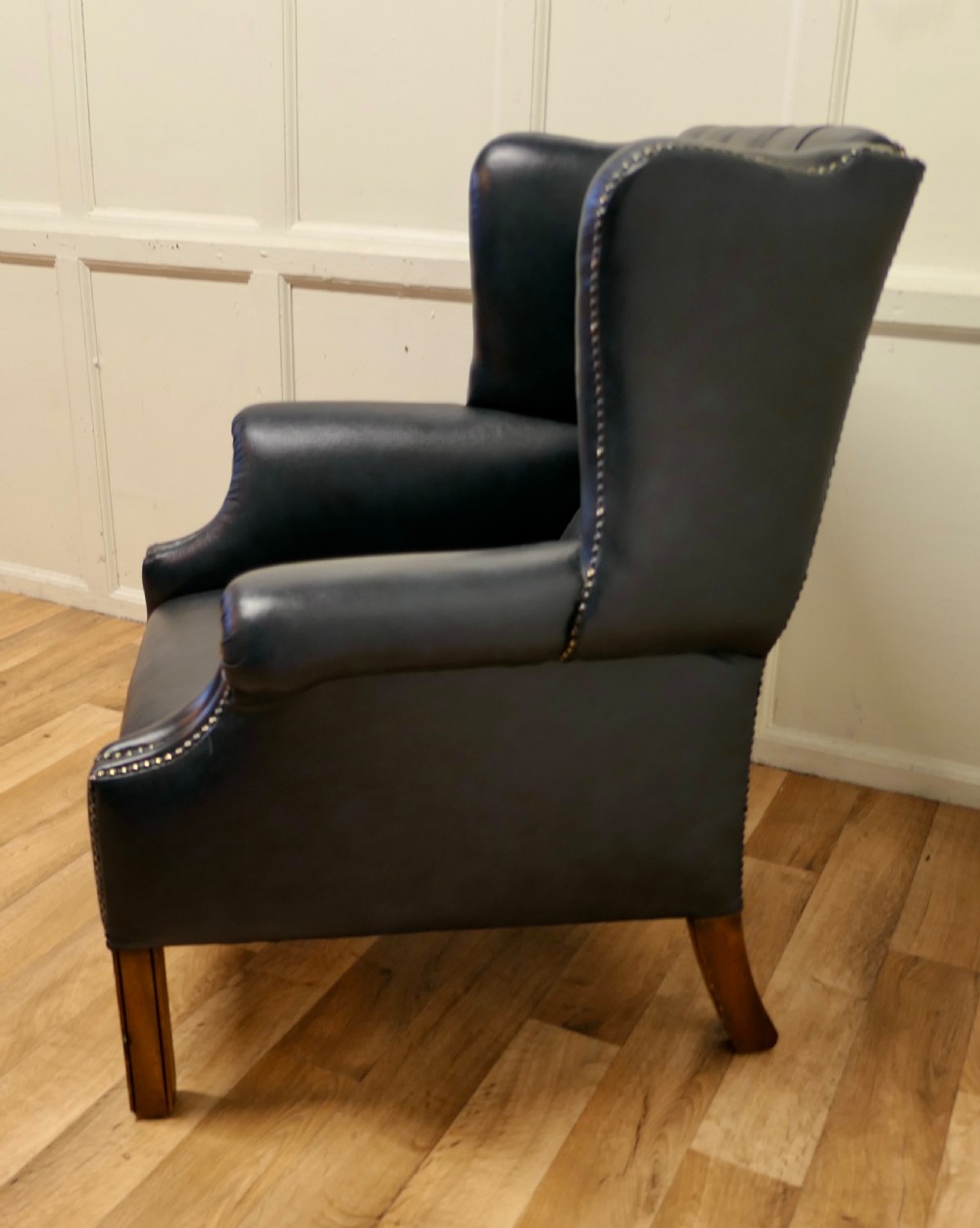 Wing Back Leather Chesterfield Library Chair  View IV