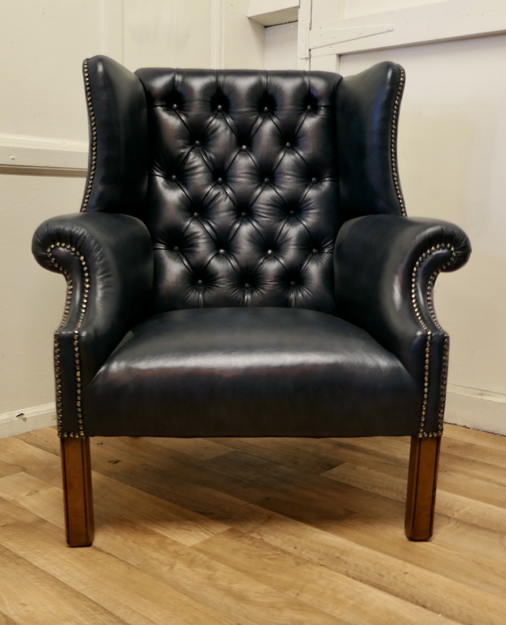 Wing Back Leather Chesterfield Library Chair  View IX