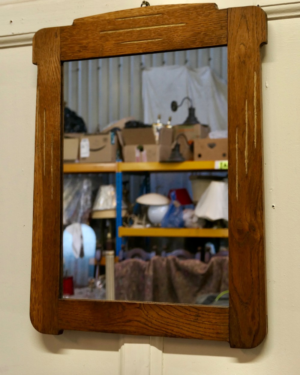 Delightful Pair of French Art Deco Golden Oak Mirrors View XI
