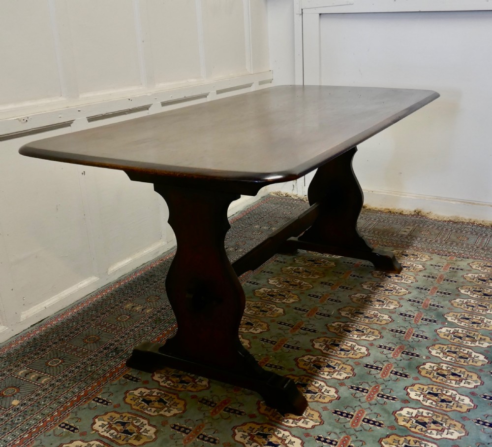 Arts and Crafts Country Oak Refectory Table  View VIII