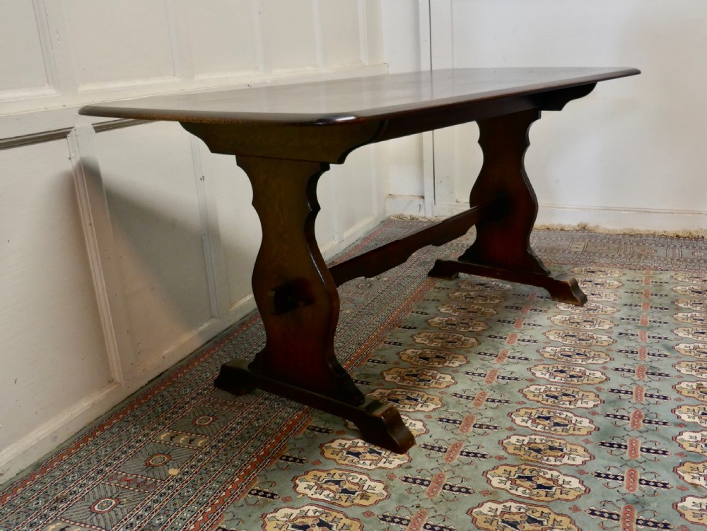 Arts and Crafts Country Oak Refectory Table  View IX