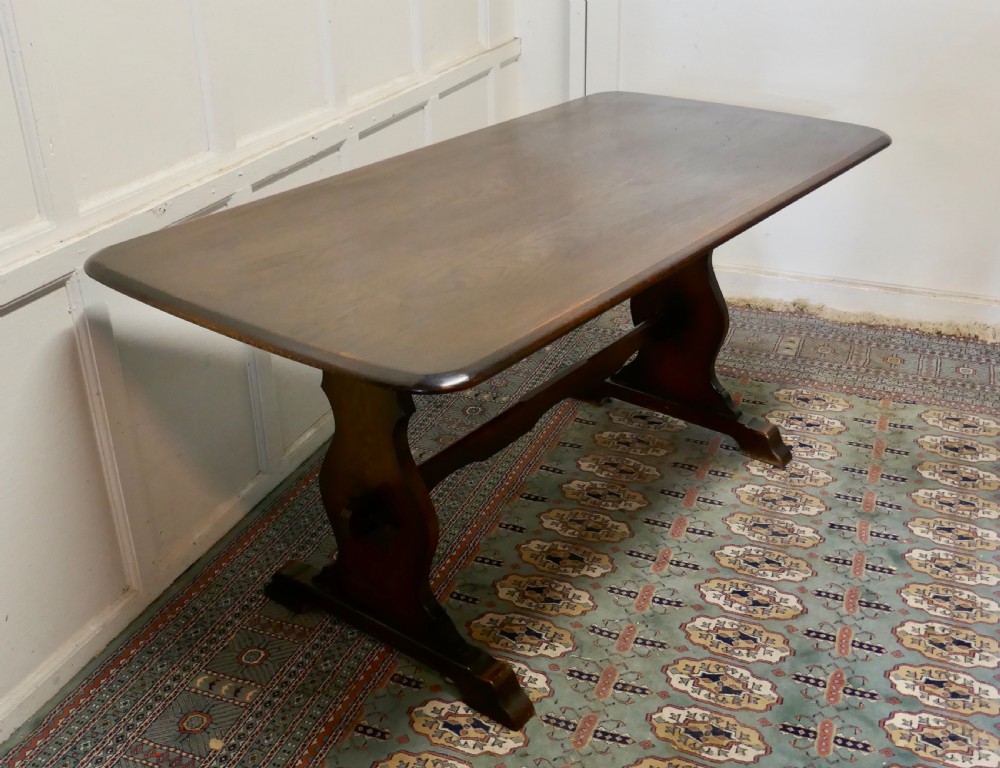 Arts and Crafts Country Oak Refectory Table  View X