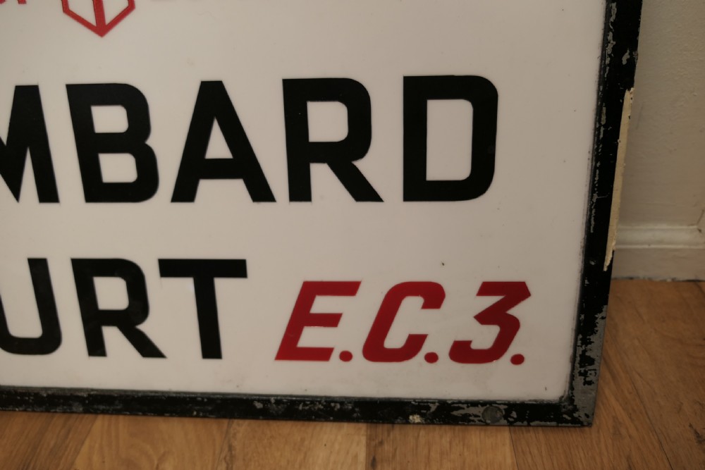 City of London Glass Edwardian Street Sign, Lombard Court E.C.3 View V