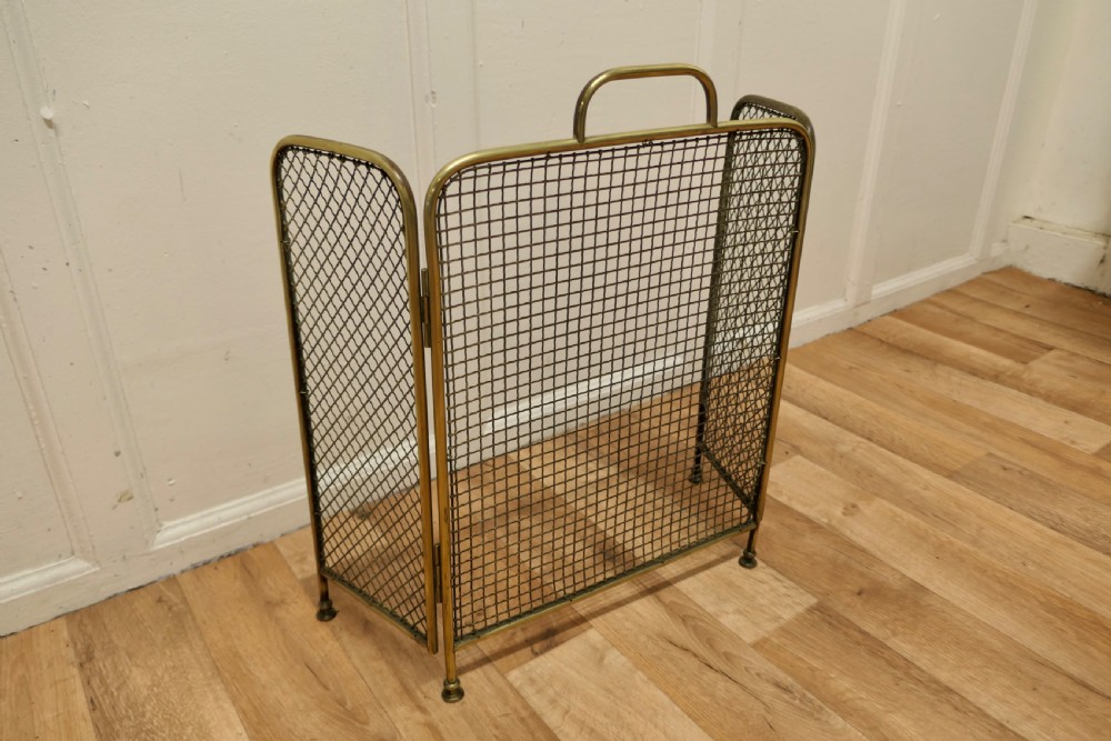 19th Century Folding Brass Fire Guard  View IV